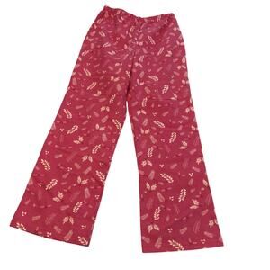 Garnet Hill Kids Pink Floral Pajama Pants SZ XL Elastic Waist Straight Leg